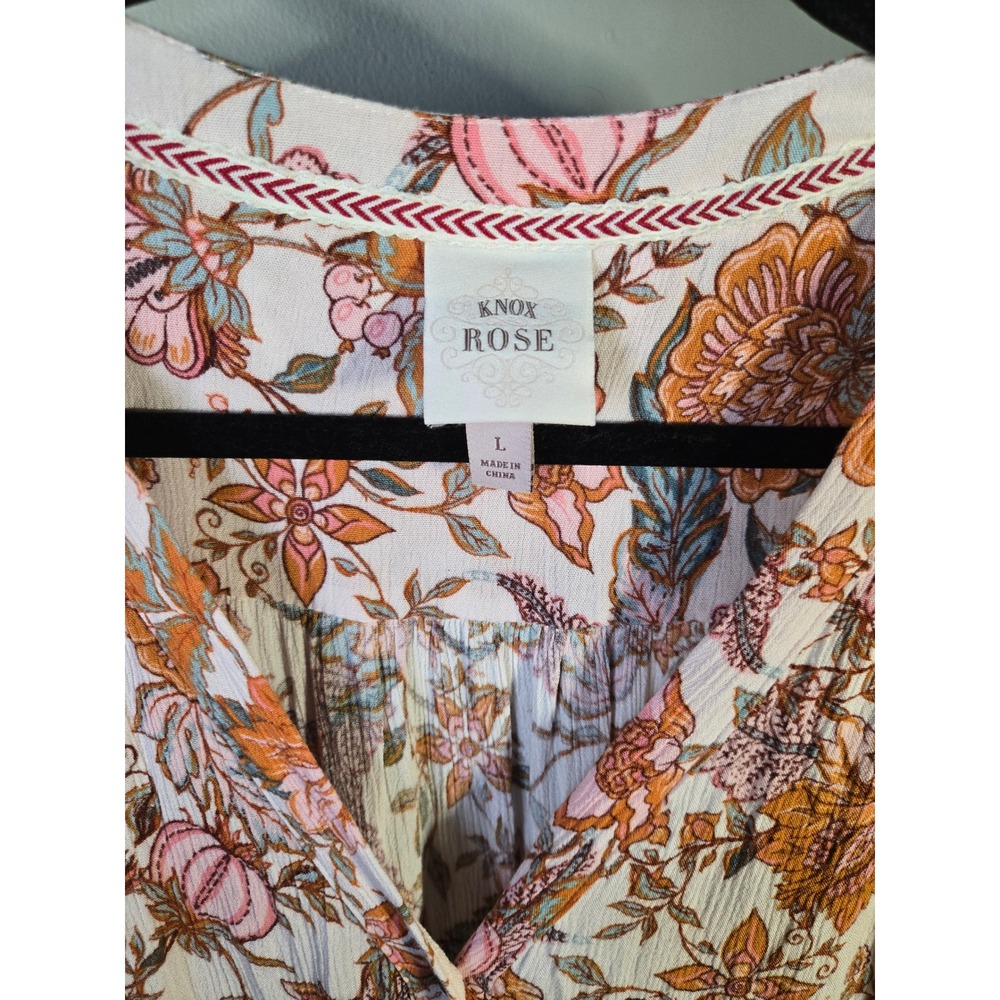 Knox Rose Floral Boho Maxi Dress Size Large Button Front - Picture 5 of 9